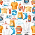 Laundry service seamless pattern with professional items. Royalty Free Stock Photo