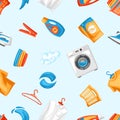 Laundry service seamless pattern with professional items. Royalty Free Stock Photo