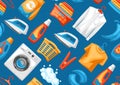 Laundry service seamless pattern with professional items. Royalty Free Stock Photo
