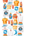 Laundry service seamless pattern with professional items. Royalty Free Stock Photo