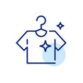 Laundry service symbol. Sparkling clean t shirt. Pixel perfect con