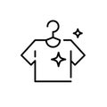 Laundry service symbol. Sparkling clean t shirt. Pixel perfect, editable stroke