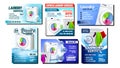 Laundry Services Advertising Posters Set Vector Royalty Free Stock Photo