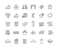 Laundry services related vector line icons