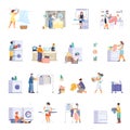 Flat Laundry Icon Set