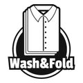 Laundry shirt wash and fold logo, simple style