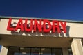 Laundry Sign on Building With Blue Sky Royalty Free Stock Photo
