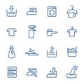 Laundry simple line icons set