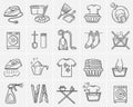 Laundry hand drawn sketch icon set. Royalty Free Stock Photo