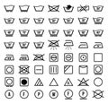 Laundry symbols and icons set vector
