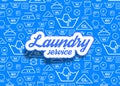 Laundry symbols icons set vector background Royalty Free Stock Photo