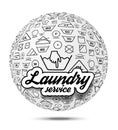 Laundry symbols icons set vector illustration Royalty Free Stock Photo