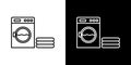 Laundry thin line vector icon set Royalty Free Stock Photo