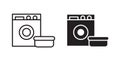 Laundry thin line vector icon set Royalty Free Stock Photo