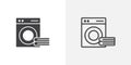 Laundry thin line vector icon set Royalty Free Stock Photo