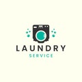 laundry vintage logo icon template design. soap, clothesline, water, bubble, vector illustration