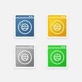 Laundry wash machine glossy sticker icon set Royalty Free Stock Photo