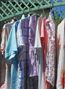 Laundry wash washing day clothes washed dry drying line laundramat Royalty Free Stock Photo