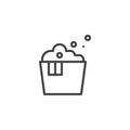 Laundry washbowl with foam outline icon Royalty Free Stock Photo