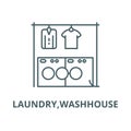 Laundry,washhouse vector line icon, linear concept, outline sign, symbol
