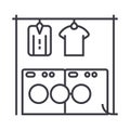 Laundry,washhouse vector line icon, sign, illustration on background, editable strokes