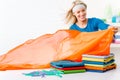 Laundry - woman folding clothes