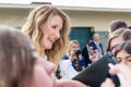 Laura Dern signing autographs on the Promenade des Planches during the 43rd Deauville American Film festival, on August 2, 2017