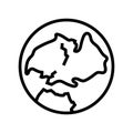 laurasia earth continent map line icon vector illustration