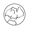 laurasia earth continent map line icon vector illustration