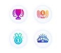 Laureate award, Winner and Approved icons set. Arena stadium sign. Prize, Sports achievement, Winner badge. Vector