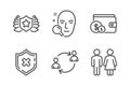 Laureate, Face search and User communication icons set. Buying accessory, Reject protection and Restroom signs. Vector Royalty Free Stock Photo