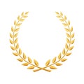 Vector gold laurel wreath icon illustration