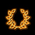 laurel crown neon glow icon illustration