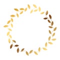 Laurel golden wreath isolated on white background. Vector Illustration