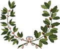 Laurel and oak branches with ribbon Royalty Free Stock Photo