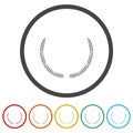 Laurel wheat icon. Set icons in color circle buttons