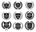 Laurel Wreath Badges Vector. Template for Awards, Quality Mark, Diplomas and Certificates