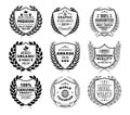 Laurel Wreath Badges Vector. Template for Awards, Quality Mark, Diplomas and Certificates