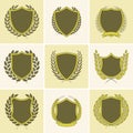 Laurel Wreath Badges Vector. Template for Awards, Quality Mark, Diplomas and Certificates.