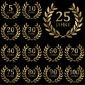 laurel wreath collection for jubilee years Royalty Free Stock Photo