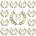laurel wreath collection for jubilee years Royalty Free Stock Photo