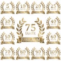 laurel wreath collection for jubilee years Royalty Free Stock Photo