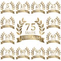 laurel wreath collection for jubilee years Royalty Free Stock Photo