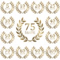 laurel wreath collection for jubilee years Royalty Free Stock Photo