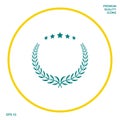 Laurel wreath with five stars - design symbol