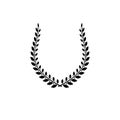 Laurel Wreath floral ancient emblem created in horseshoe shape.