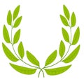 Laurel wreath green leaves icon sign symbol of glory, victory or peace, vector Laurel wreath sign of victory and triumph