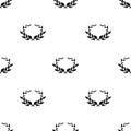 Laurel wreath icon in black style isolated on white. Greece pattern.