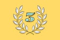 Laurel wreath icon with number Three