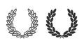 Laurel wreath icon. Symbol of victory, triumph and success. Black award laurel logo on white background. Luxury emblem
